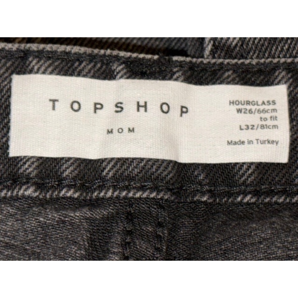 Topshop Hourglass Mom Jeans Washed Black High Waisted Tapered W26 L32 NEW T01-25 - Picture 3 of 3